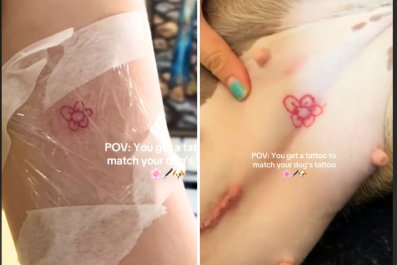 Woman Spends $35 To Get a Matching Tattoo With Her Dog